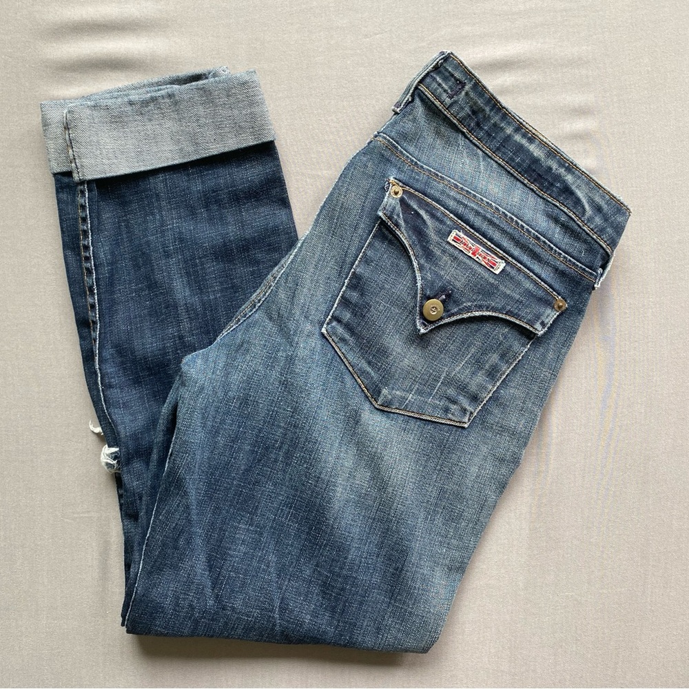 Distressed Hudson capris